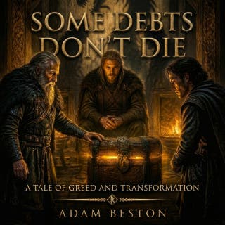 Some Debts Don’t Die: A Tale of Greed and Transformation – omslag till ljudboken av AI, Adam Beston