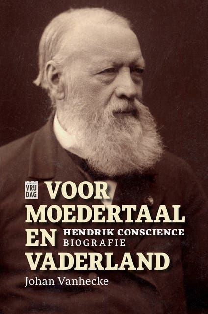Voor moedertaal en vaderland: Hendrik Conscience, biografie – omslag van het luisterboek van Johan Vanhecke
