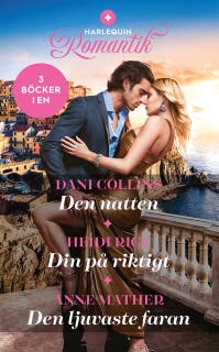 Den natten / Din på riktigt / Den ljuvaste faran – omslag till ljudboken av Anne Mather,Dani Collins,Heidi Rice