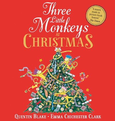 Three Little Monkeys at Christmas – omslag til lydbogen af Quentin Blake