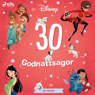Disney: 30 godnattsagor om familjer – omslag till ljudboken av Disney