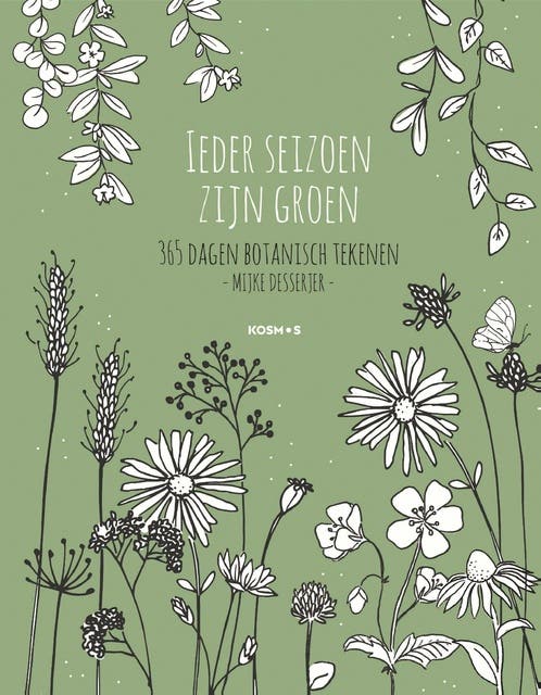 Ieder seizoen zijn groen: 365 dagen botanisch tekenen – omslag van het luisterboek van Mijke Desserjer