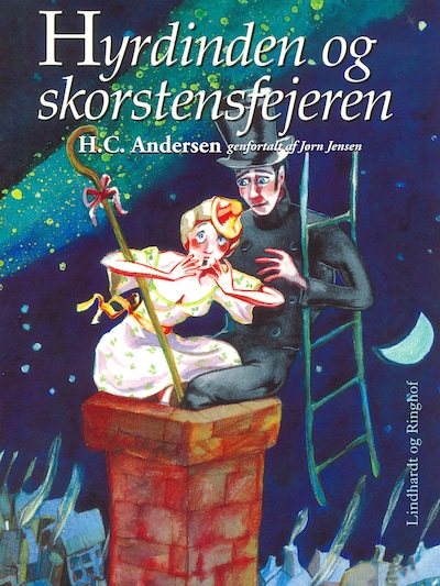 Hyrdinden og skorstensfejeren – omslag til lydbogen af H. C. Andersen, Jørn Jensen