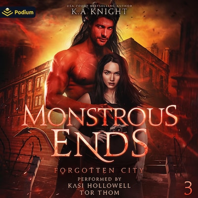 Monstrous Ends – omslag til lydbogen af K.A. Knight