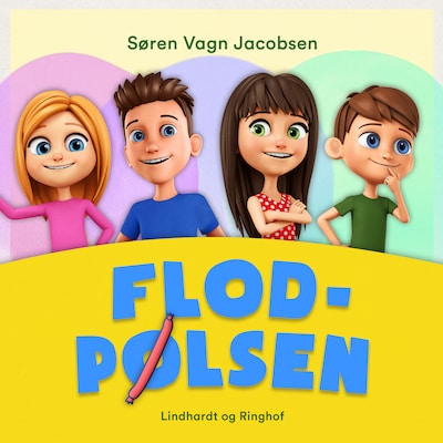 Flodpølsen – omslag til lydbogen af Søren Vagn Jacobsen