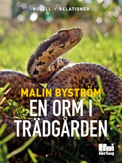 En orm i trädgården – omslag till ljudboken av Malin Byström