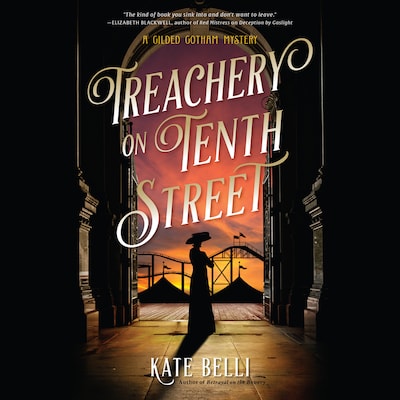 Treachery on Tenth Street – okładka audiobooka, autor Kate Belli