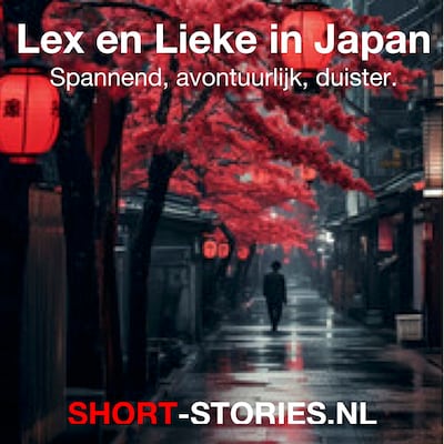 Lex en Lieke in Japan – omslag van het luisterboek van Edogawa Rampo, Yasoetaka Tsoetsoei, Yukio Mishima
