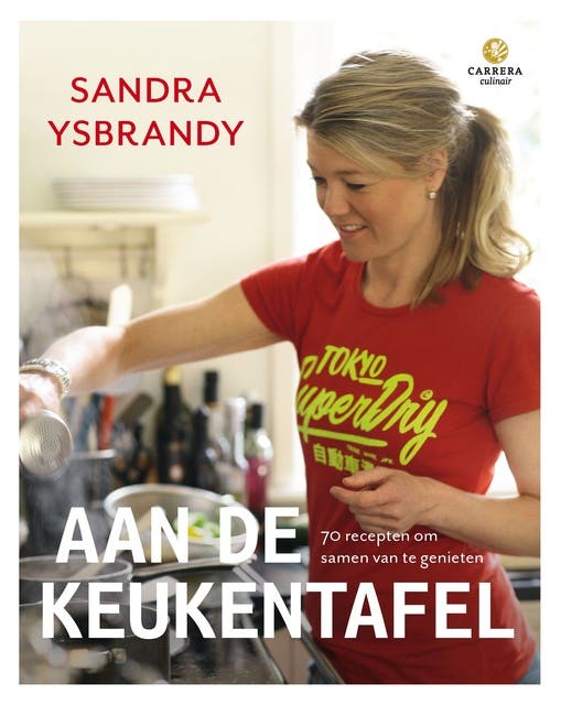Aan de keukentafel: 70 recepten om samen van te genieten – omslag van het luisterboek van Sandra Ysbrandy