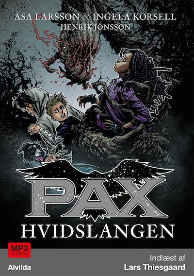 PAX 8: Hvidslangen – omslag til lydbogen af Åsa Larsson, Ingela Korsell