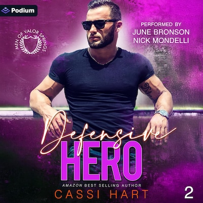 Defensive Hero – omslag til lydbogen af Cassi Hart