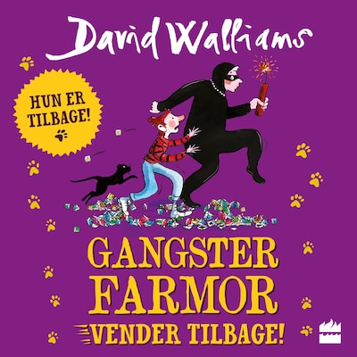 Gangster farmor vender tilbage! – omslag til lydbogen af David Walliams