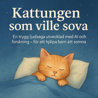 Kattungen som ville sova – en trygg godnattsaga för barn – omslag till ljudboken av Rolf Jansson