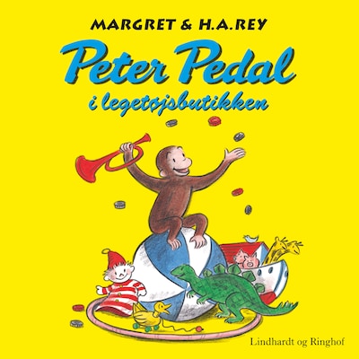 Peter Pedal i legetøjsbutikken – omslag til lydbogen af H.A. Rey