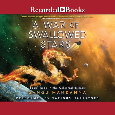 A War of Swallowed Stars – omslag til lydbogen af Sangu Mandanna
