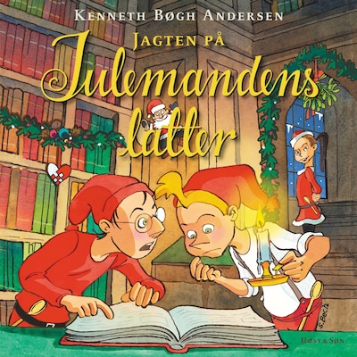 Jagten på julemandens latter – omslag til lydbogen af Kenneth Bøgh Andersen