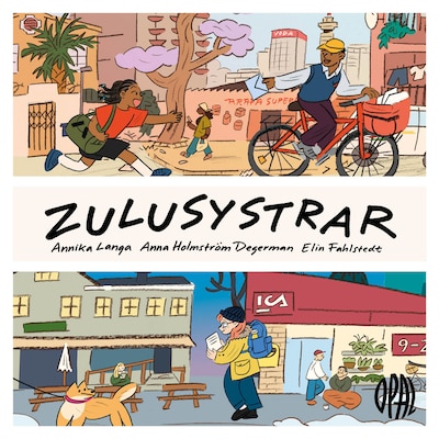 Zulusystrar – omslag till ljudboken av Annika Langa, Anna Holmström Degerman, Elin Fahlstedt