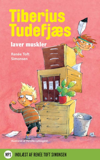 Tiberius Tudefjæs laver muskler – omslag til lydbogen af Renée Toft Simonsen