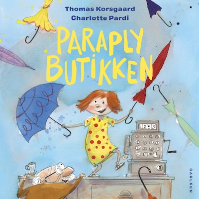 Paraplybutikken – omslag til lydbogen af Thomas Korsgaard