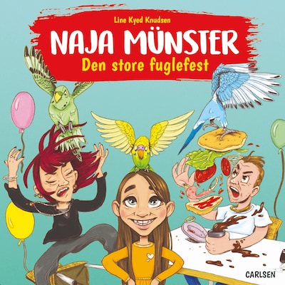 Naja Münster - Den store fuglefest – omslag til lydbogen af Line Kyed Knudsen
