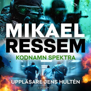 Kodnamn Spektra – omslag till ljudboken av Mikael Ressem