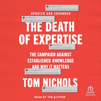 The Death of Expertise – omslag til lydbogen af Tom Nichols