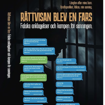 Rättvisan blev en fars – omslag till ljudboken av Håkan Håkan