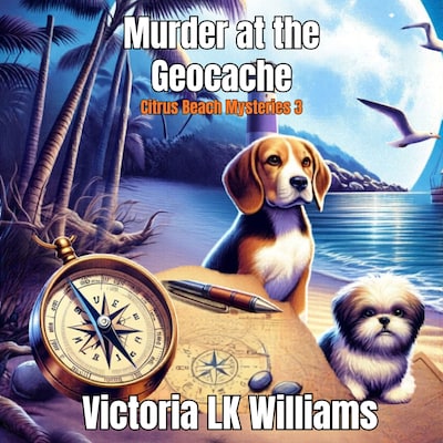 Murder at the Geocache – omslag til lydbogen af Victoria LK Williams