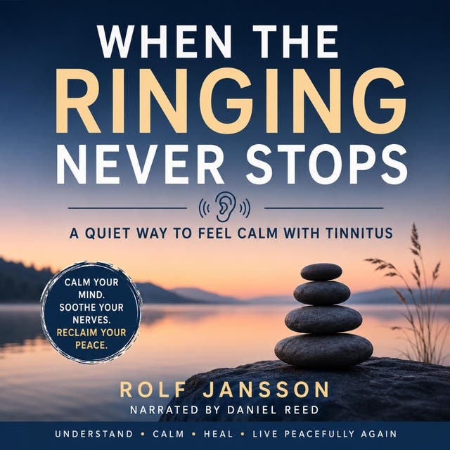 When the Ringing Never Stops: A Quiet Way to Feel Calm with Tinnitus – omslag til lydbogen af Rolf Jansson