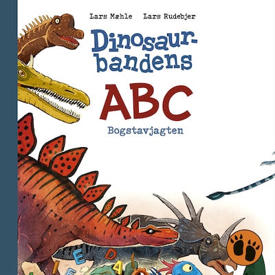 Dinosaurbandens ABC – Bogstavjagten – omslag til lydbogen af Lars Mæhle