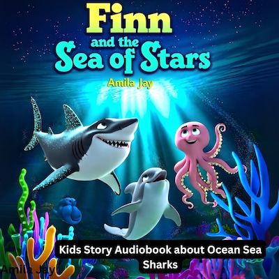 Finn and the Sea of Stars - Kids Story Audiobook about Ocean Sea Sharks – omslag til lydbogen af Amila Jay