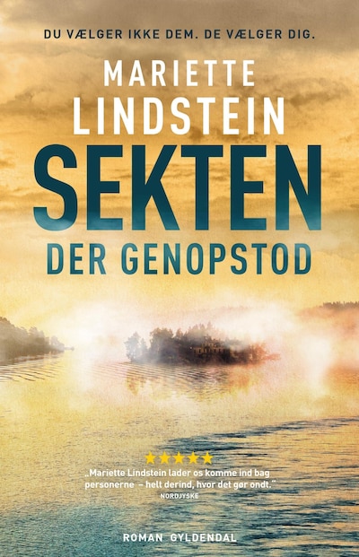 Sekten der genopstod – omslag til lydbogen af Mariette Lindstein