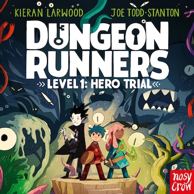 Dungeon Runners: Hero Trial – omslag til lydbogen af Kieran Larwood