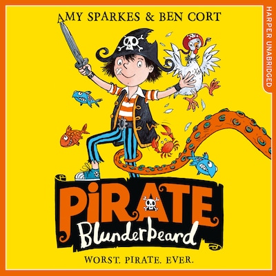 Pirate Blunderbeard: Worst. Pirate. Ever. – omslag til lydbogen af Amy Sparkes