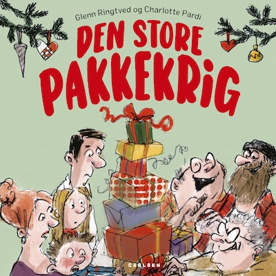 Den store pakkekrig – omslag til lydbogen af Glenn Ringtved