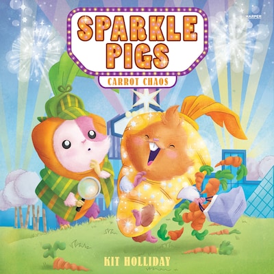 Sparkle Pigs #1: Carrot Chaos – omslag til lydbogen af Kit Holliday