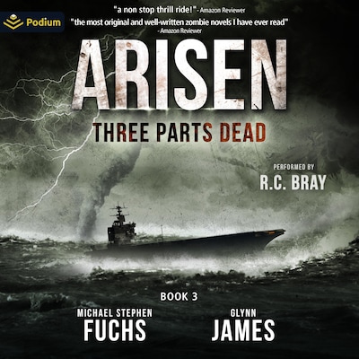 Three Parts Dead – omslag til lydbogen af Glynn James, Michael Stephen Fuchs