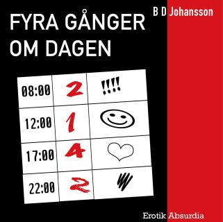 Fyra gånger om dagen – omslag till ljudboken av B D Johansson