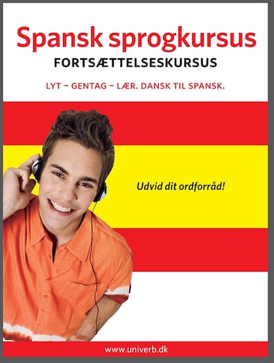 Spansk sprogkursus Fortsættelseskursus – omslag til lydbogen af Univerb