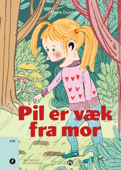 Pil er væk fra mor – omslag til lydbogen af Marie Duedahl