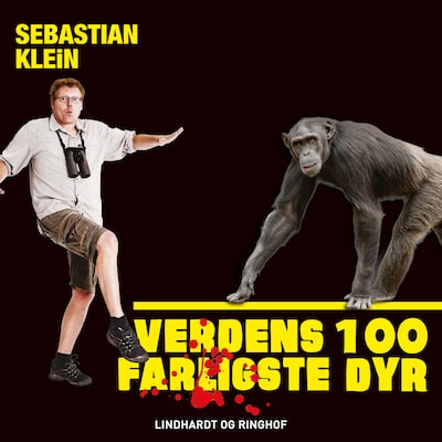 Verdens 100 farligste dyr, Chimpansen – omslag til lydbogen af Sebastian Klein