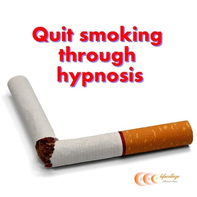 Quit-smoking-through-hypnosis – omslag til lydbogen af Michael Bauer