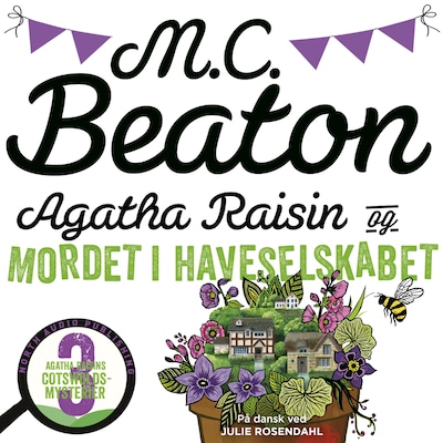 Agatha Raisin og mordet i Haveselskabet – omslag til lydbogen af M.C. Beaton