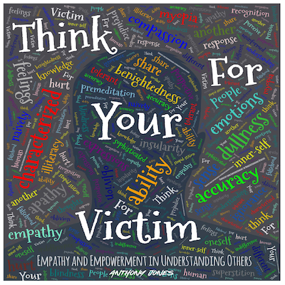 Think For Your Victim – omslag til lydbogen af Anthony Jones