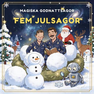 Fem julsagor – omslag till ljudboken av Magiska Godnattsagor