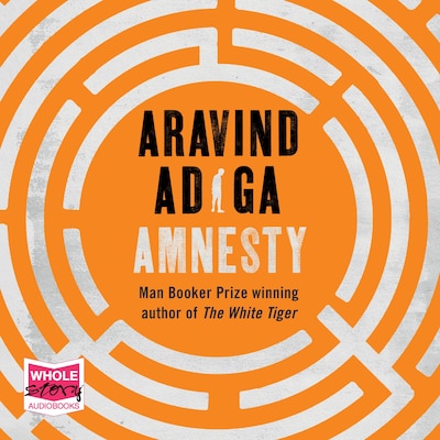 Amnesty – omslag til lydbogen af Aravind Adiga