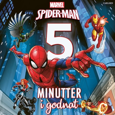 Fem minutter i godnat - Spider-Man – omslag til lydbogen af Marvel