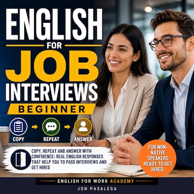 English for Job Interviews. Beginner – omslag til lydbogen af Pasalega Jon
