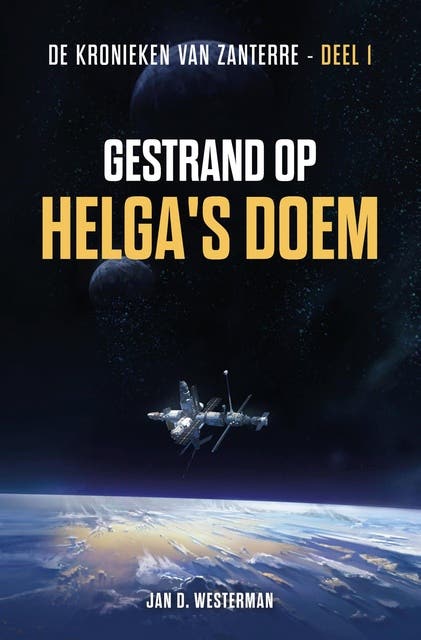 Gestrand op Helga's Doem – omslag van het luisterboek van Jan D. Westerman