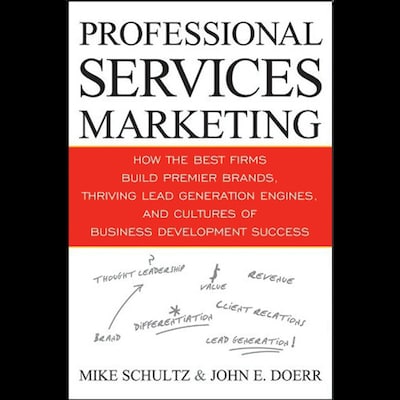 Professional Services Marketing – omslag til lydbogen af John E. Doerr, Mike Schultz